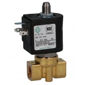 ODE 3 Way Solenoid Valve & Coil 230 volts 1/4 Thread - ADA08230AS