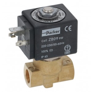 Parker Lucifer 2 Way Solenoid 1/4" Valve & ZB09 Coil 230 volts - VE161.4QVFOV