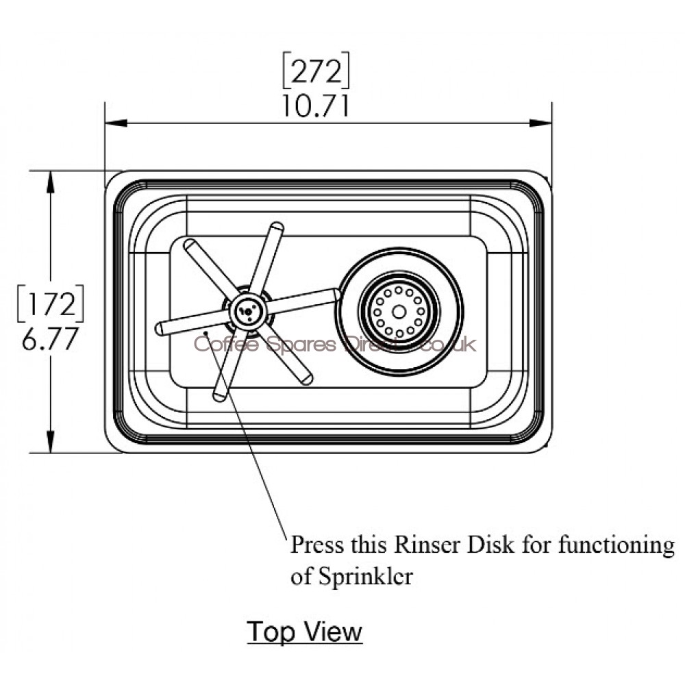 Krome Counter Top Bigger Jug/Glass/Pitcher Rinser 272 x 172mm - C662
