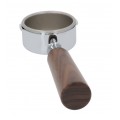 La Pavoni Lever Bottomless Open Filter Holder Complete - Wood Handle  New Style - 2953012
